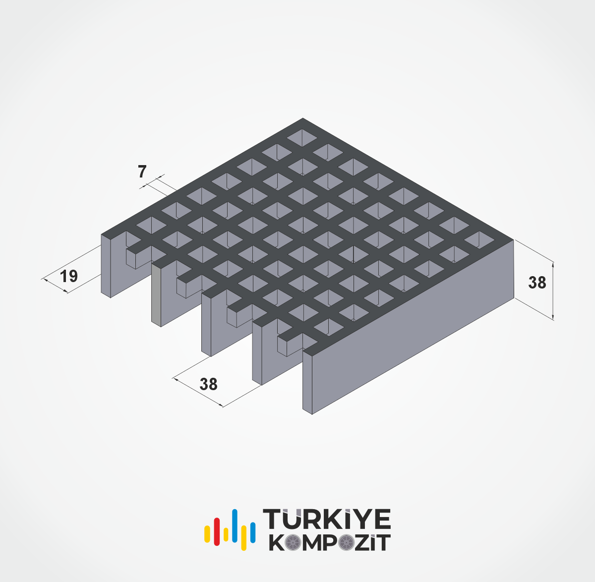 CTP GRP FRP Kompozit Izgara (19×19×38) | Türkiye Kompozit