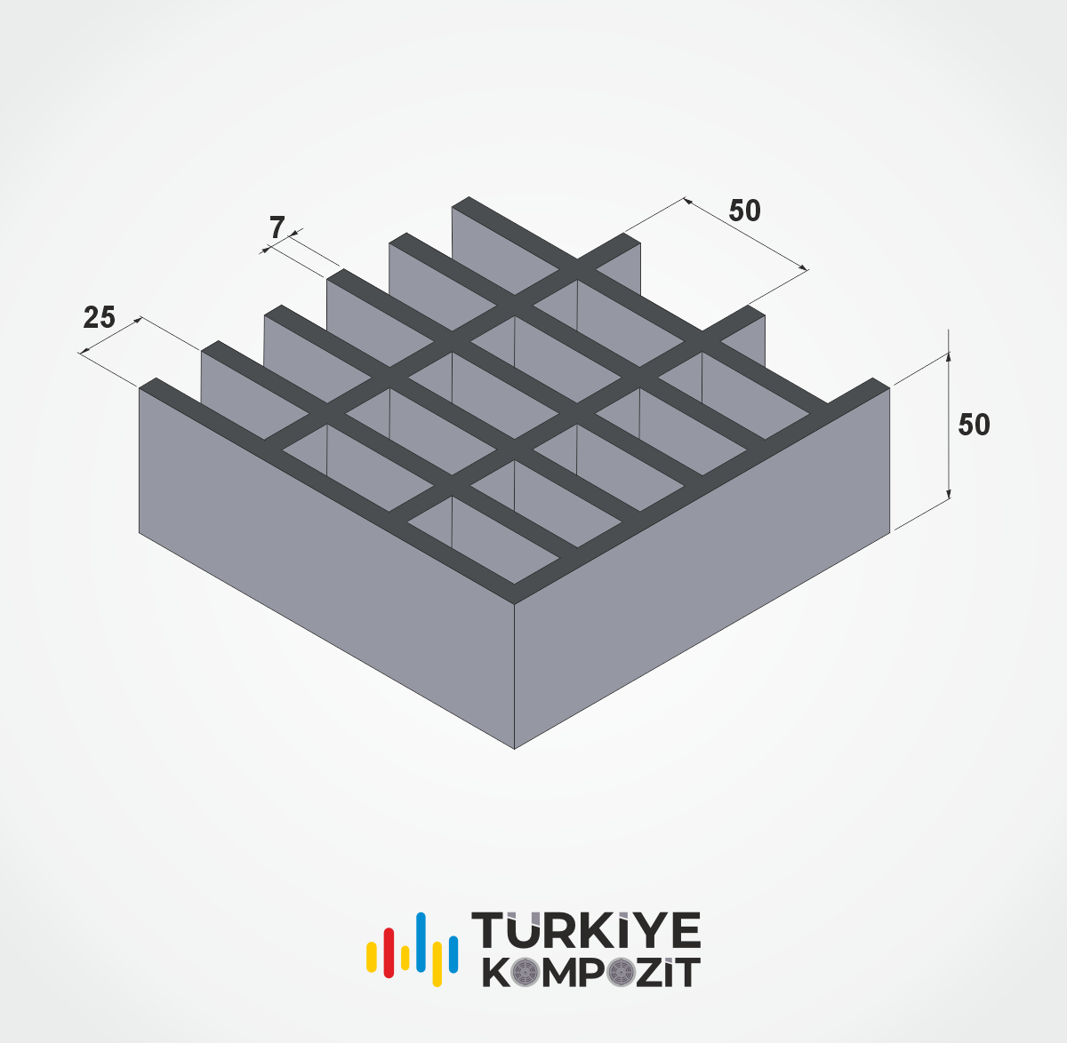 CTP GRP FRP Kompozit Izgara (50×25×50) | Türkiye Kompozit