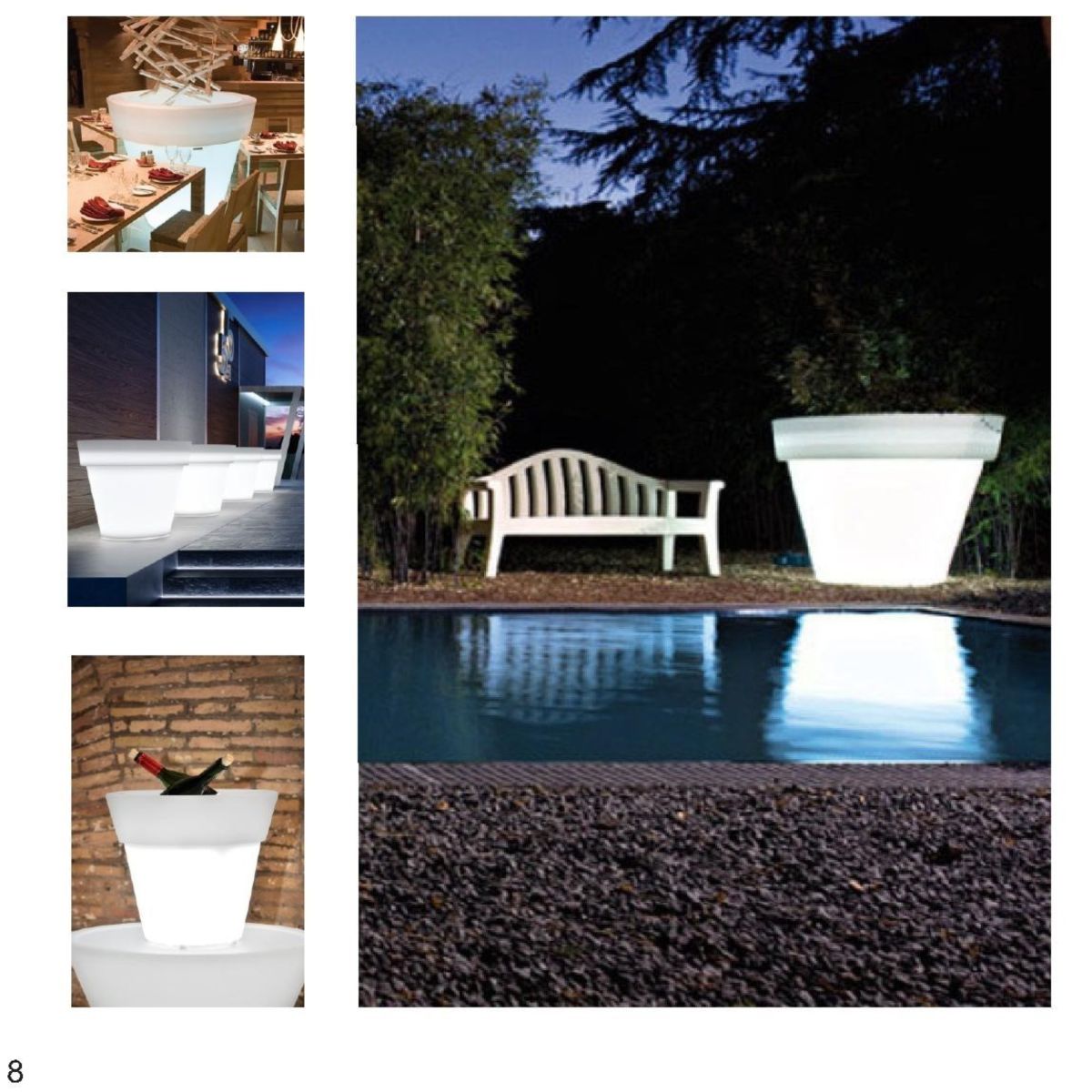 Dekoratif LED’li Saksılar | Aydınlatmalı Peyzaj Ürünleri | Türkiye Kompozit