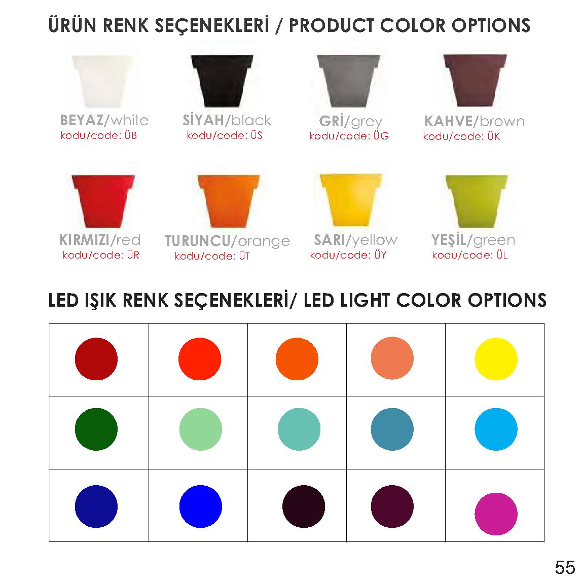 Dekoratif Saksılar - Led - RGB Aydınlatmalı